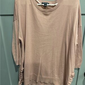 Cable & Gauge Dusty Blush Scoop-Neck Lightweight Sweatshirt